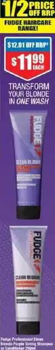 Chemist Warehouse Fudge Professional Clean Blonde Purple Toning Shampoo or Conditioner offer