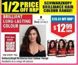 Chemist Warehouse Schwarzkopf Brilliance Hair Colour Range offer