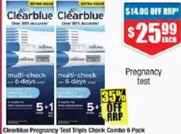 Chemist Warehouse Clearblue Pregnancy Test Triple Check Combo offer