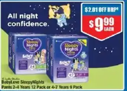 Chemist Warehouse BabyLove SleepyNights Pants offer