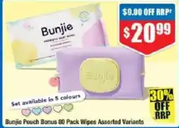 Chemist Warehouse Bunjie Pouch Bonus Wipes offer