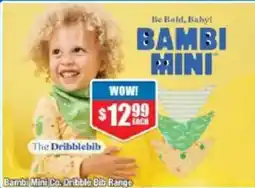 Chemist Warehouse Bambi Mini Co. Dribble Bib Range offer