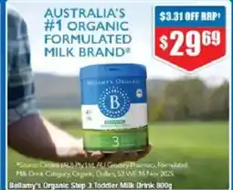 Chemist Warehouse Bellamy's Organic Step 3 Toddler Milk Drink offer