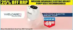 Chemist Warehouse Welcare Wearable Electric Breast Pump USB C Rechargeable offer