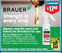Chemist Warehouse Brauer Magnesium+ Arnica Pain Relief Spray offer