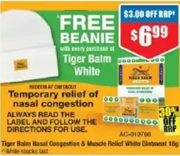 Chemist Warehouse Tiger Balm Nasal Congestion & Muscle Relief White Ointment offer