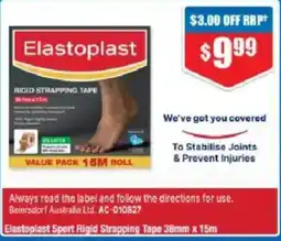 Chemist Warehouse Elastoplast Sport Rigid Strapping Tape offer