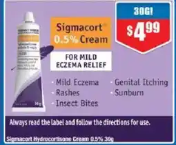 Chemist Warehouse Sigmacort Hydrocortisone Cream 0.5% offer