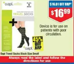 Chemist Warehouse Oapl Travel Socks Black Size Small offer