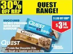 Chemist Warehouse Quest Protein Bar Chocolate Chip Cookie Dough or Cookies and Cream offer