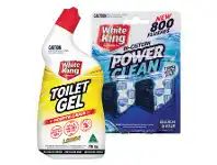 Foodworks White King Bleach Spray 500ml, Power Clean Toilet Gel 700ml or In-Cistern Power Cleaner 2 Pack x 50g offer