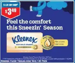 Chemist Warehouse Kleenex Facial Tissues Aloe Vera offer