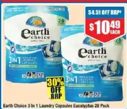 Chemist Warehouse Earth Choice 3 In 1 Laundry Capsules Eucalyptus offer