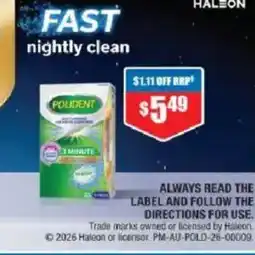 Chemist Warehouse Polident Fresh Active Denture Cleanser offer