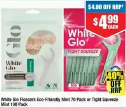 Chemist Warehouse White Glo Flossers Eco Friendly Mint or Tight Squeeze Mint offer