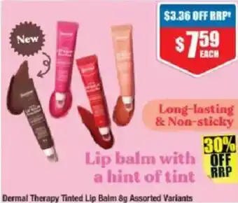 Chemist Warehouse Dermal Therapy Tinted Lip Balm Assorted Variants offer