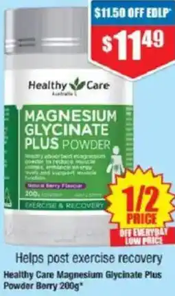 Chemist Warehouse Healthy Care Magnesium Glycinate Plus Powder Berry offer