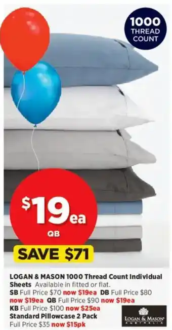 Spotlight Logan & mason 1000 thread count individual sheets offer