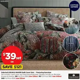 Spotlight Selected logan & mason quilt cover sets featuring barrabar offer