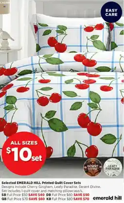 Spotlight Selected emerald hill printed quilt cover sets offer