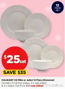 Spotlight Culinary co milo or juliet dinnerset offer
