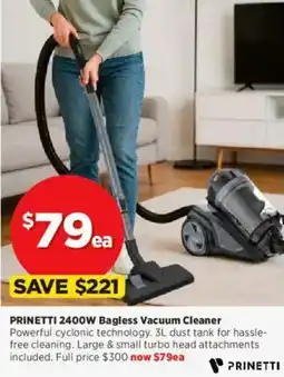 Spotlight Prinetti 2400w bagless vacuum cleaner offer