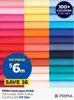 Spotlight Prima homespun solids offer