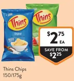 Foodworks Thins Chips offer