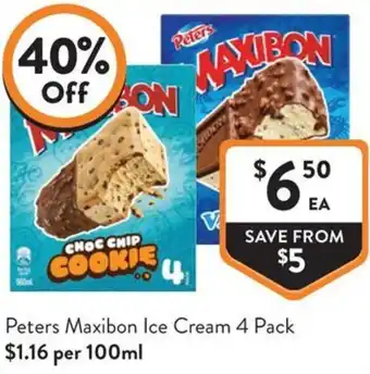Foodworks Peters Maxibon Ice Cream offer