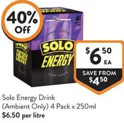 Foodworks Solo Energy Drink offer