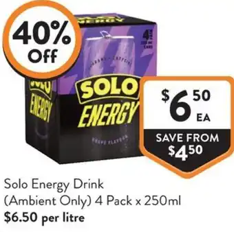 Foodworks Solo Energy Drink offer