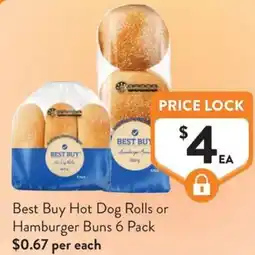 Foodworks Best Buy Hot Dog Rolls or Hamburger Buns offer