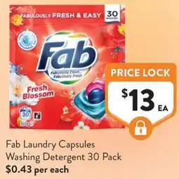 Foodworks Fab Laundry Capsules Washing Detergent offer