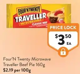 Foodworks Four N Twenty Microwave Traveller Beef Pie offer