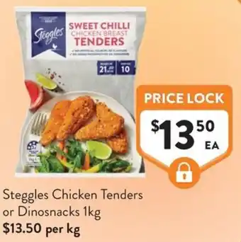 Foodworks Steggles Chicken Tenders or Dinosnacks offer
