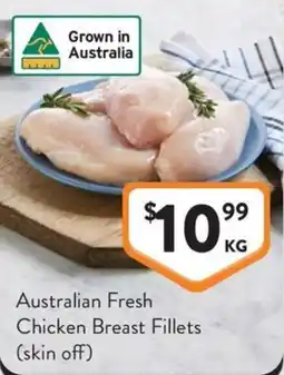 Foodworks Australian Fresh Chicken Breast Fillets skin off offer