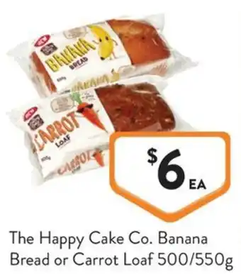 Foodworks The Happy Cake Co Banana Bread or Carrot Loaf offer