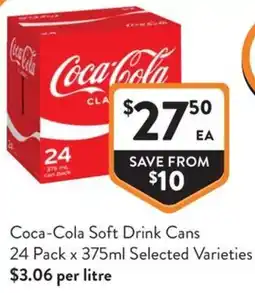 Foodworks Coca Cola Soft Drink Cans offer