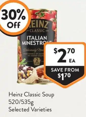 Foodworks Heinz Classic Soup offer