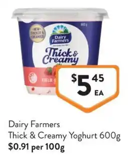 Foodworks Dairy Farmers Thick & Creamy Yoghurt offer