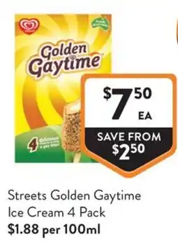 Foodworks Streets Golden Gaytime Ice Cream offer