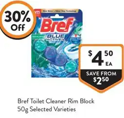 Foodworks Bref Toilet Cleaner Rim Block offer