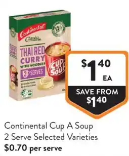 Foodworks Continental Cup A Soup 2 Serve offer