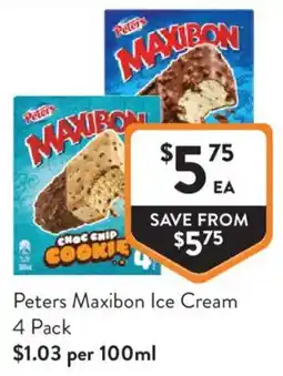 Foodworks Peters Maxibon Ice Cream offer