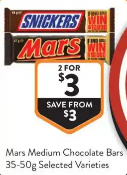 Foodworks Mars Medium Chocolate Bars offer