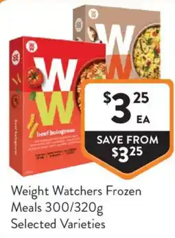 Foodworks Weight Watchers Frozen Meals offer