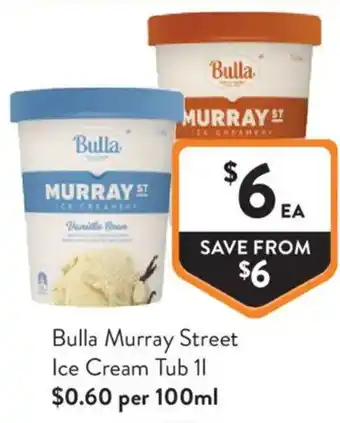 Foodworks Bulla Murray Street Ice Cream Tub offer