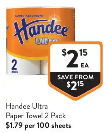 Foodworks Handee Ultra Paper Towel offer