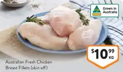 Foodworks Australian Fresh Chicken Breast Fillets skin off offer