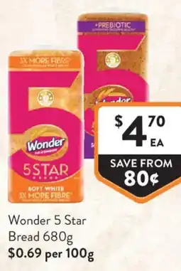 Foodworks Wonder 5 Star Bread offer